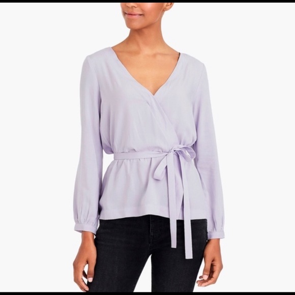 J.Crew Mercantile Violet Faux Wrap Blouse 0 - Picture 3 of 5